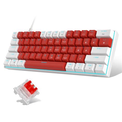 Buy MageGee 60% Mechanical Keyboard with Red Switches and Sea Blue Backlit Small Compact ...