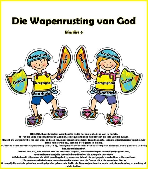 wapenrusting vir kinders | Believe | Pinterest | Afrikaans, Bible and Sunday school