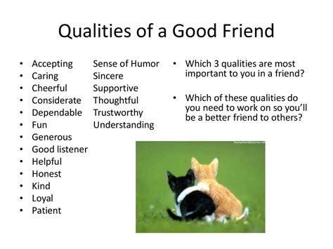 Friendship. Qualities of a good friend - online presentation