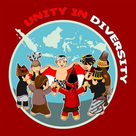 Premium Vector | Indonesia unity in diversity with various cultures