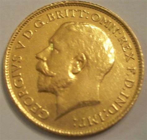 King George Gold British Sovereign Coin, 1/4 Oz pure gold