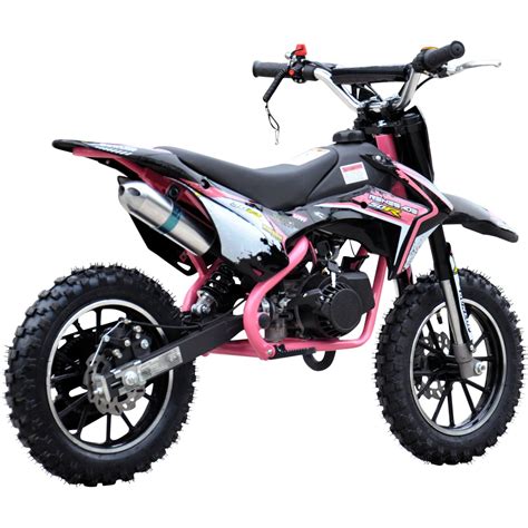 Girls Pink 2 Stroke 50cc Compact Dirt Bike Motorbike With Restrictor ...