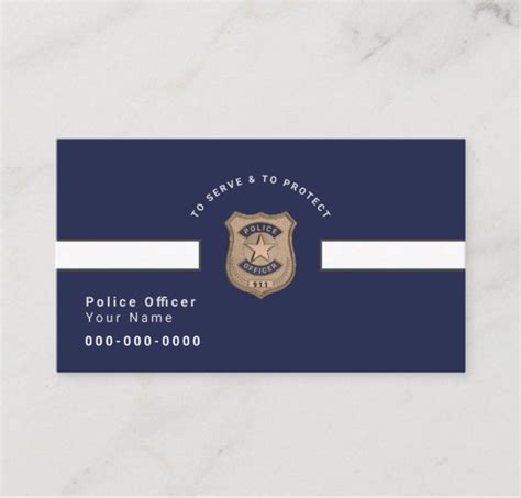 Police Officer Business Card 3.5" x 2.0" - Top Business Cards