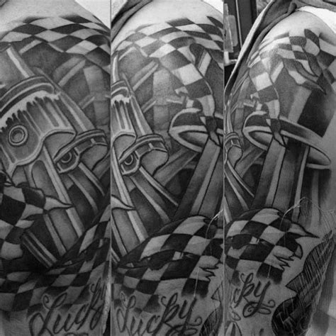 40 Checkered Flag Tattoo Ideas For Men - Racing Designs