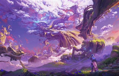 Wallpaper : Alin, illustration, purple, trees, science fiction, forest, mecha boys 4025x2580 ...