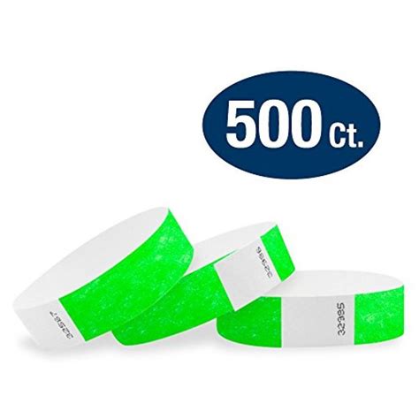 WristCo Neon Green 3/4" Tyvek Wristbands - 500 Pack Paper Wristbands For Events - Walmart.com