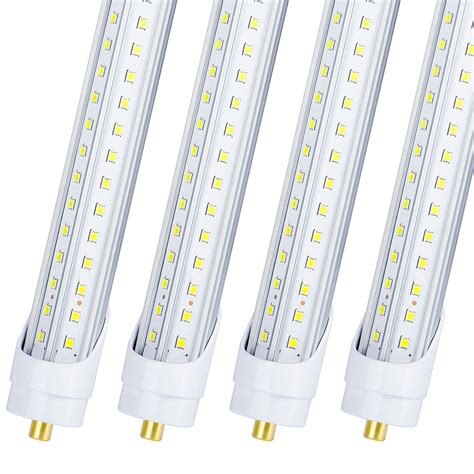 10 Pack 8 Ft LED Bulbs, 72W 9500lm 6500K,V Shaped Double-Side, Clear C ...