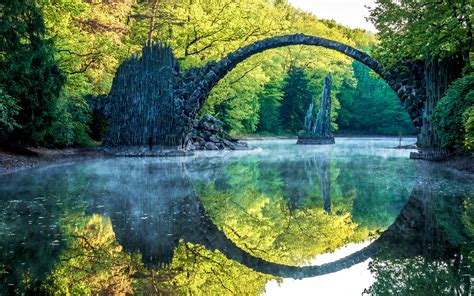 reflection, River, Arch, Trees, Nature, Landscape, Water Wallpapers HD / Desktop and Mobile ...
