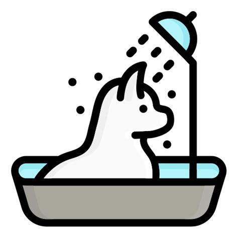 Cat bath Generic Outline Color icon