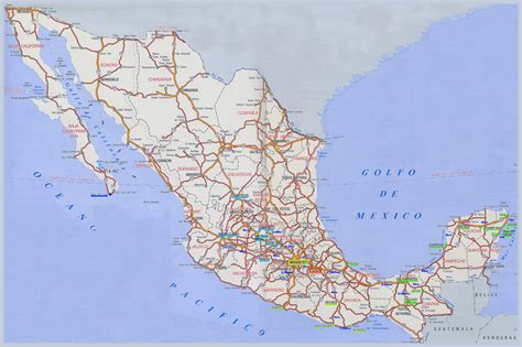 Large detailed highways map of Mexico. Mexico large detailed highways map | Vidiani.com | Maps ...