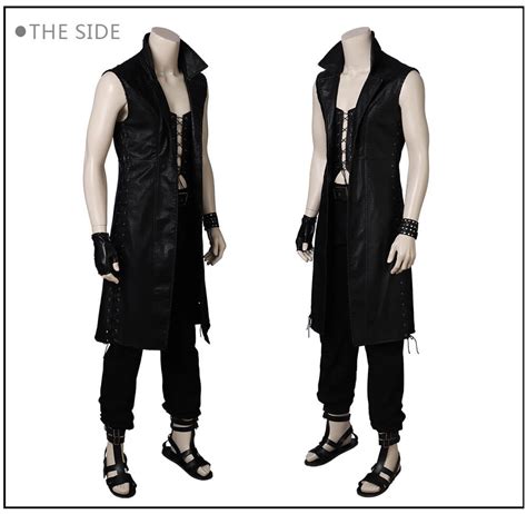 Game DMC 5 Cosplay Costume Men Vitale PU Leather Top | WISHINY