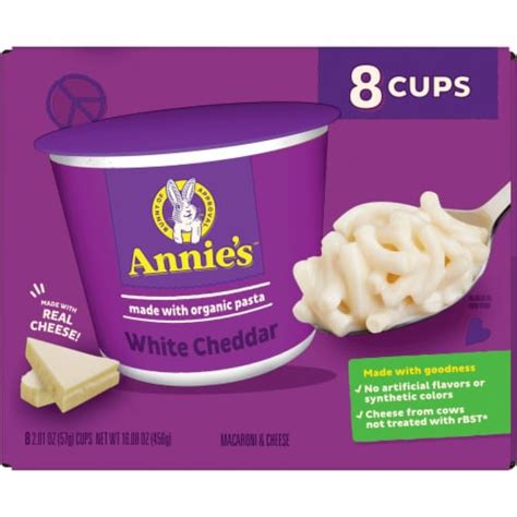 Annie's White Cheddar Mac N Cheese Macaroni and Cheese Dinner Cups, 8 ct / 2.01 oz - Pick ‘n Save