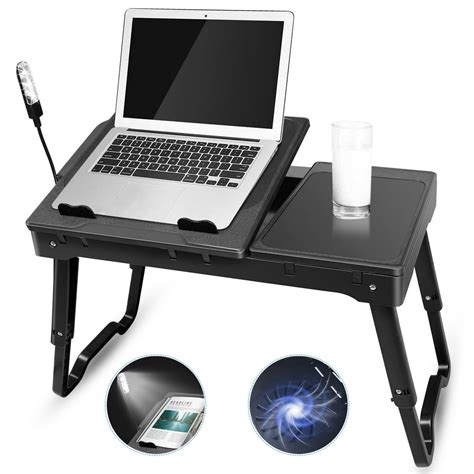 iMounTEK Foldable Laptop Table Bed Notebook Desk w/Cooling Fan Mouse ...