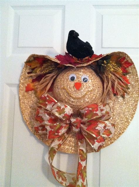 Scarecrow made from hat | Fall halloween crafts, Fall crafts, Fall decor diy