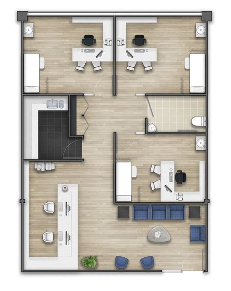 Floor plan rendering on Behance | Office layout plan, Office floor plan, Small office design