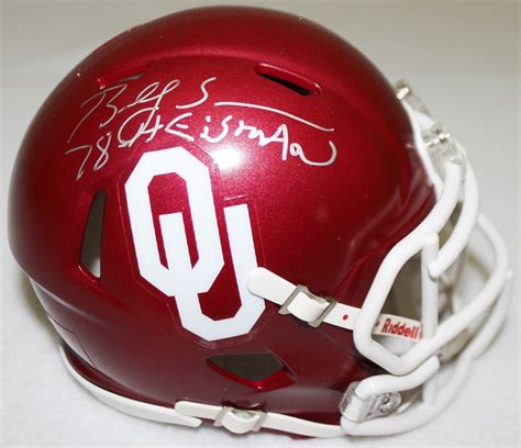 Billy Sims Signed Oklahoma Sooners Speed Mini-Helmet Inscribed "78 ...