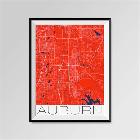 AUBURN Washington Map Auburn City Map Print Auburn Map | Etsy