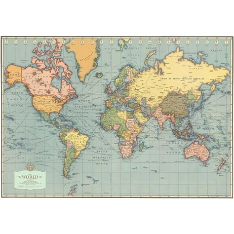 Mondo Moderno (Modern World)- World Map Poster - 28x19.5 - Walmart.com ...