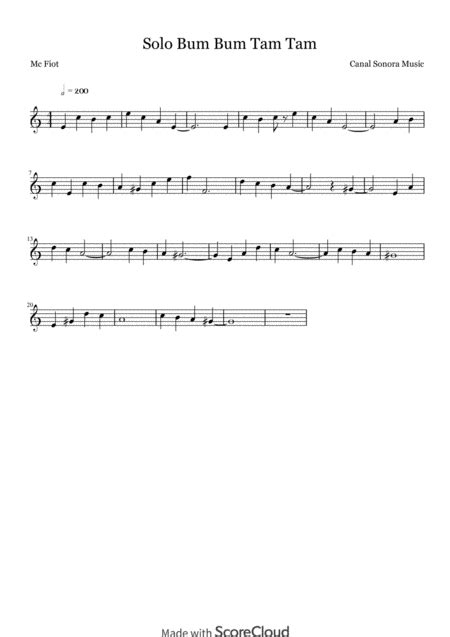 Solo BUM BUM TAM TAM - Flute Solo - Digital Sheet Music | Sheet Music Plus