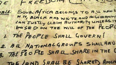 Freedom Charter Hand Written By Nelson Mandela. - YouTube