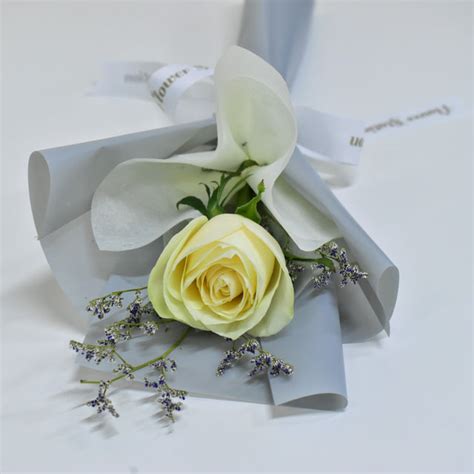 Single Rose Bouquet - White | Flower Station