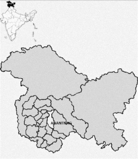 Map of District Anantnag in J&K showing study site Daksum. | Download ...