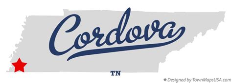 Map of Cordova, TN, Tennessee