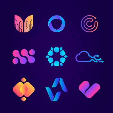 Modern Gradient Technology Logo Collection 1396950 Vector Art at Vecteezy