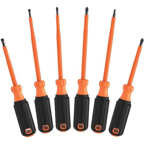 Klein Tools Screwdriver Set, 1000-Volt Insulated, (6-Piece) 85076INSR - The Home Depot