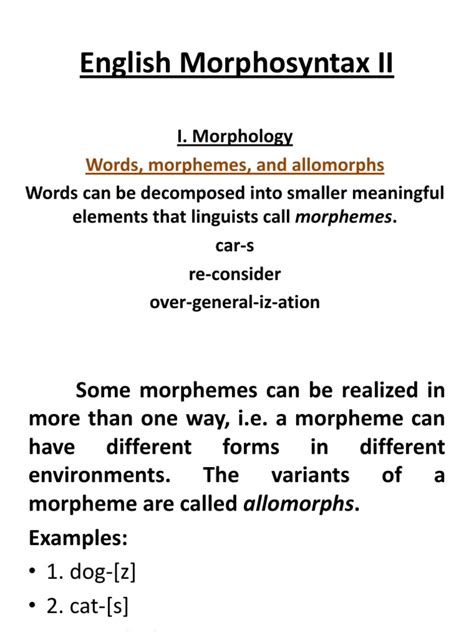 English Morphosyntax | PDF | Morphology (Linguistics) | Languages