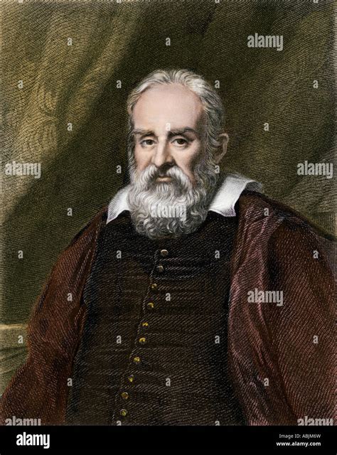 Galileo Galilei astronomer and physicist. Hand-colored woodcut Stock Photo - Alamy