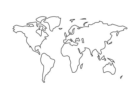 Simple world map line art 11186851 Vector Art at Vecteezy