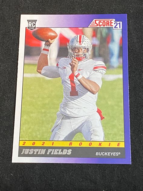 Lot - (Mint) 2021 Score RC Justin Fields Rookie Insert #TB2 Football Card