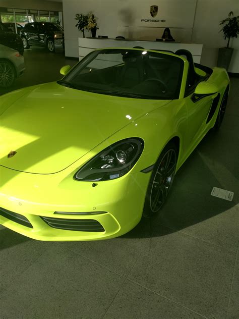 Neon Green Boxster @ Dealership : r/Porsche