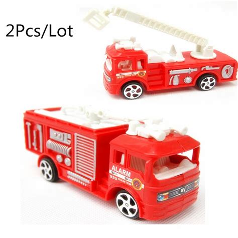 Hot Sale 2 pcs/lot kids vehicle toy cars diecast fire truck pull back firecar model for children ...