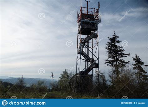 Lookout Tower Typical for Czech Tourism Stock Image - Image of look ...