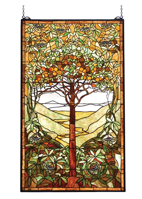 Meyda 74065 Tiffany Tree of Life Stained Glass Window