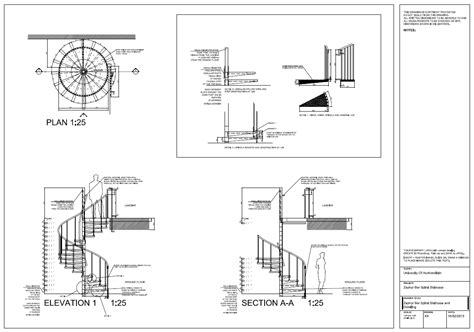 Spiral Staircase Detail Drawings - AutoCAD on Behance