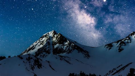 4K Mountains Night Starry Sky Wallpaper - [3840x2160]