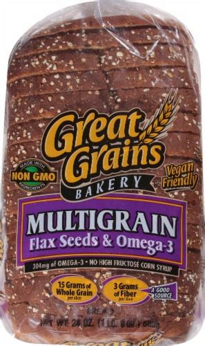 Great Grains Flax Seeds & Omega-3 Multigrain Bread, 24 oz - King Soopers