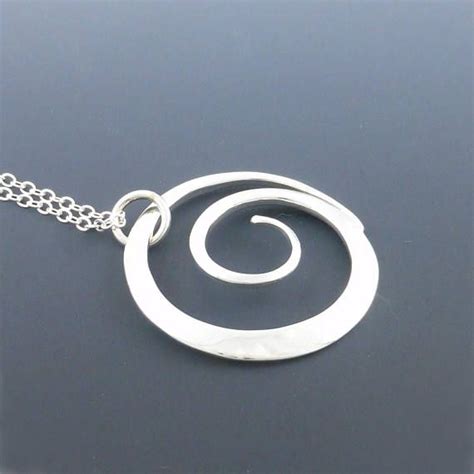 Large Sterling Silver Spiral Pendant Modern Pendant Artisan Wife Jewelry, Jewelry Shop, Jewelry ...