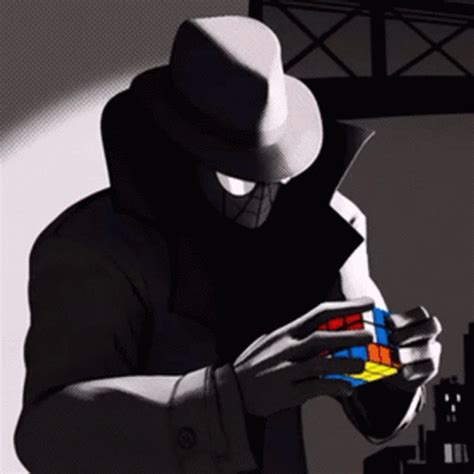 Spider Man Noir Rubiks Cube GIF - Spider Man Noir Rubiks Cube Into The ...