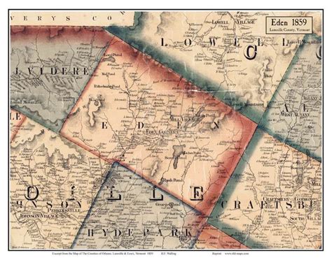 Eden, Vermont 1859 Old Town Map Custom Print - Lamoille Co. - OLD MAPS