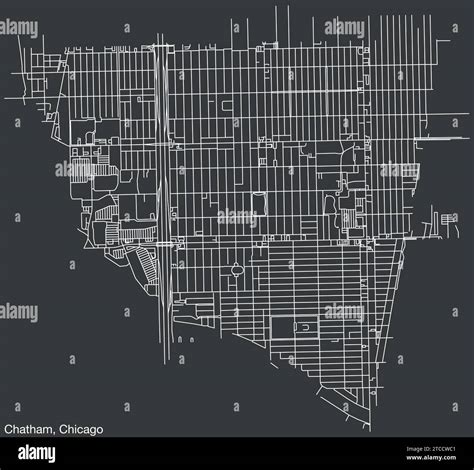 Street roads map of the CHATHAM COMMUNITY AREA, CHICAGO Stock Vector ...