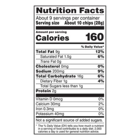 Fritos Chips Nutrition Facts | Besto Blog