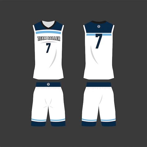 White and blue basketball jersey template | Premium Vector