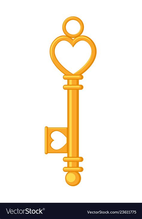 Cartoon ornate golden key Royalty Free Vector Image