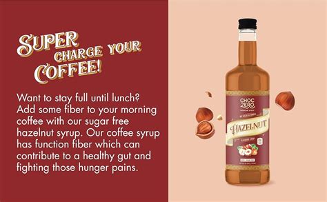 Amazon.com: ChocZero Sugar Free Hazelnut Syrup for Coffee - Keto Flavoring Syrups - Low Calorie ...