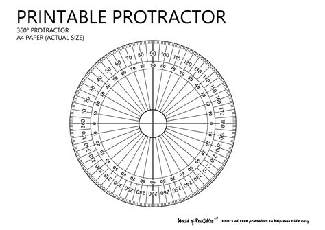 Full Circle Protractor Template