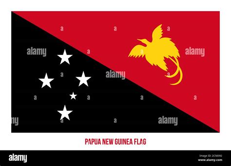 Papua New Guinea Flag Vector Illustration on White Background. Papua New Guinea National Flag ...